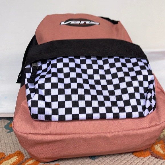 Vans Off The Wall Women's Street Sport Realm Backpack Bag - Rose Pink/Checkered - Picture 15 of 16
